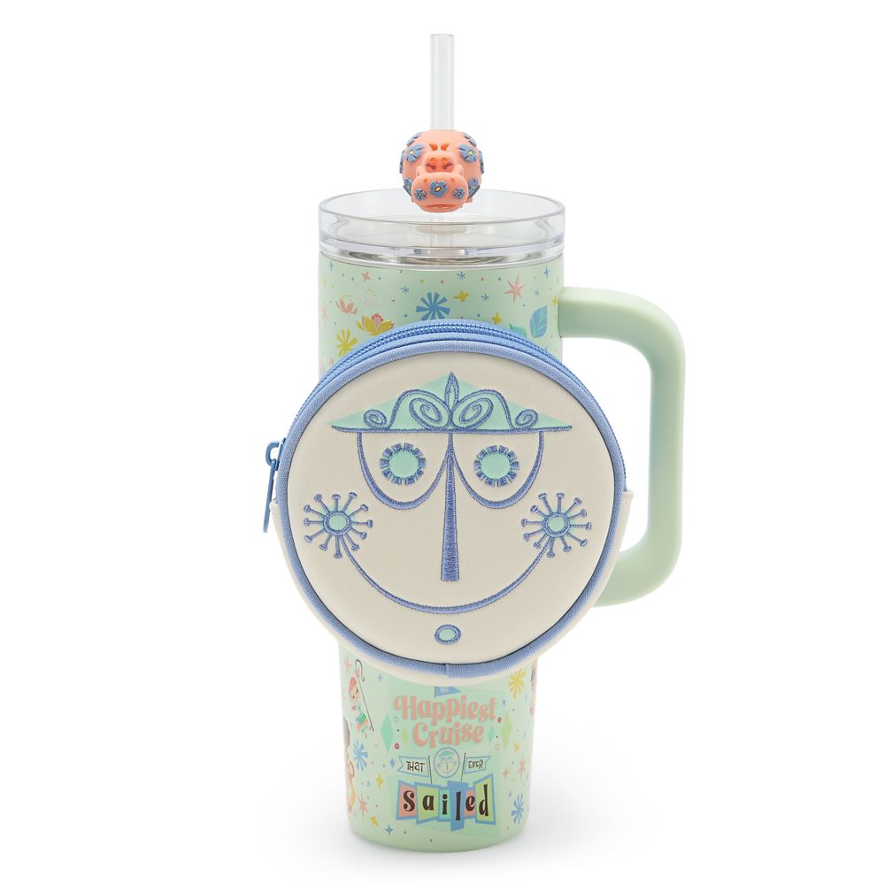''it's a small world'' Stainless Steel Travel Tumbler with Straw and Zip Case