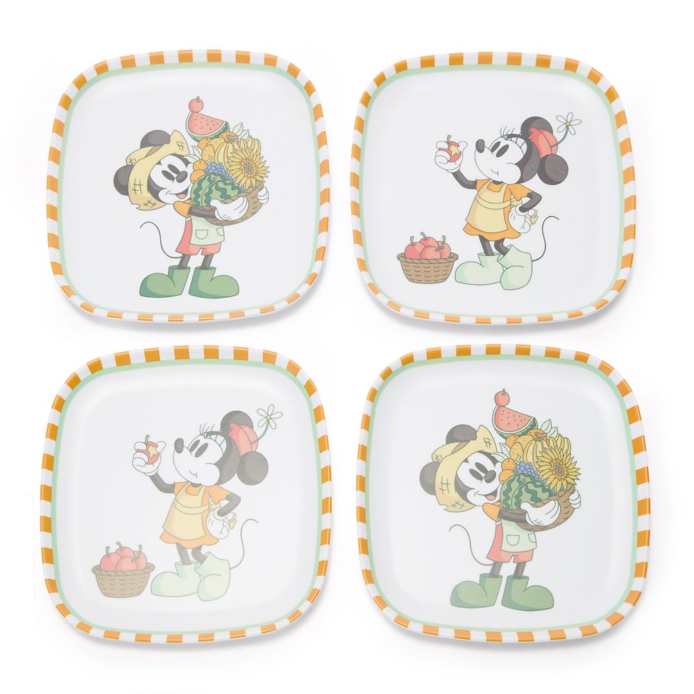 Mickey and Minnie Mouse Fruit Stand Plate Set