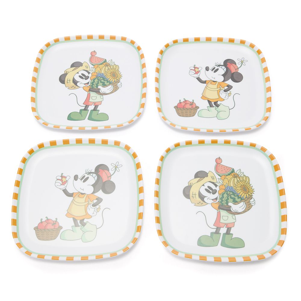Mickey and Minnie Mouse Fruit Stand Plate Set