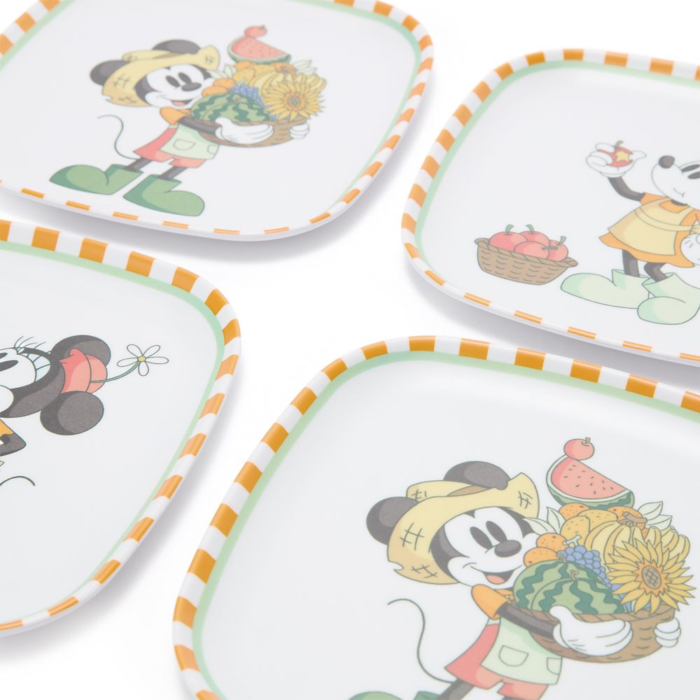 Mickey and Minnie Mouse Fruit Stand Plate Set