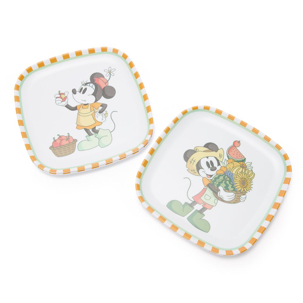 Mickey and Minnie Mouse Fruit Stand Plate Set