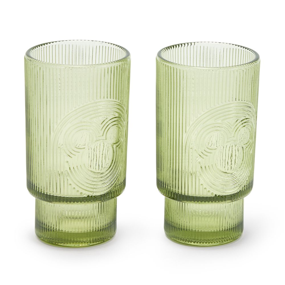 Mickey Mouse Icon Tall Glass Set &ndash; Green