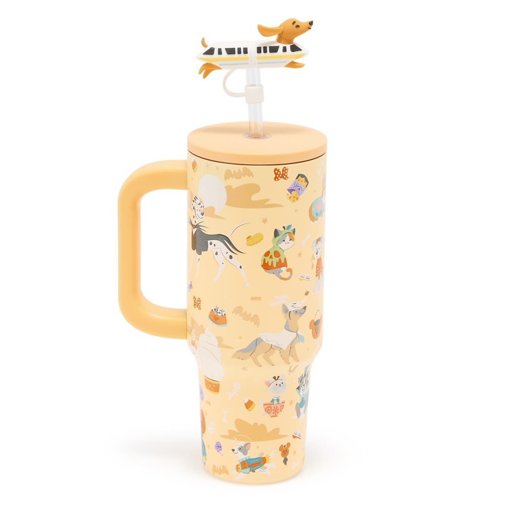 Disney Cats and Dogs Halloween 30 oz. Stainless Travel Tumbler with Straw