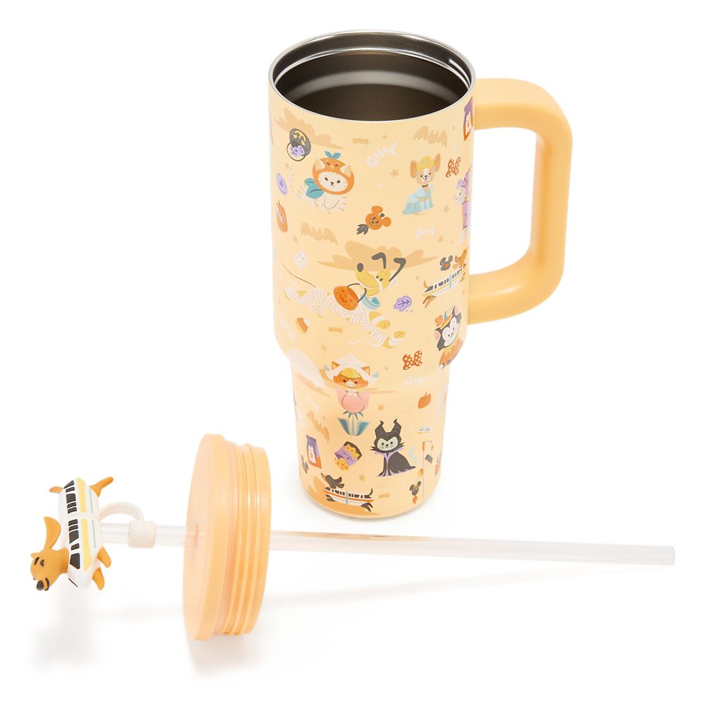 Disney Cats and Dogs Halloween 30 oz. Stainless Travel Tumbler with Straw