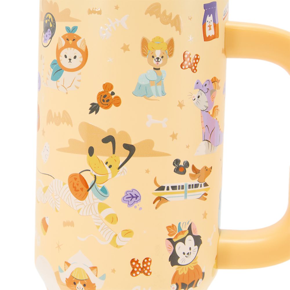 Disney Cats and Dogs Halloween 30 oz. Stainless Travel Tumbler with Straw