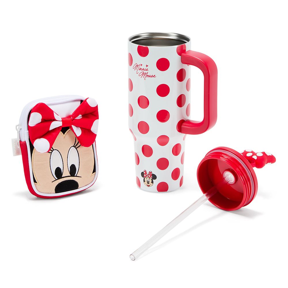 Minnie Mouse 30 oz. Stainless Steel Travel Tumbler with Straw plus Zip Case