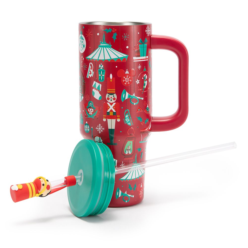 Disney Parks Holiday 33 oz. Stainless Steel Travel Tumbler with Straw
