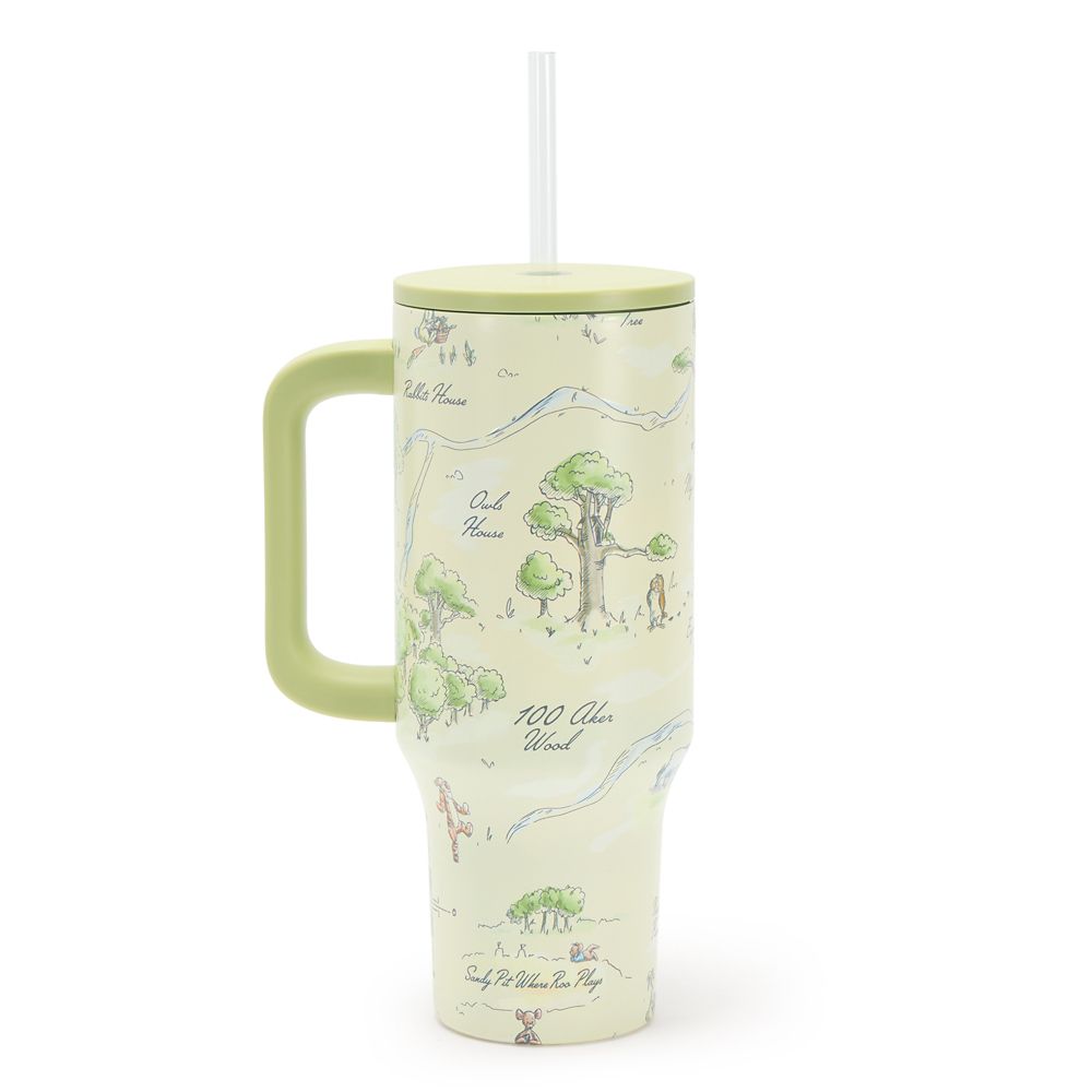 Winnie the Pooh Hundred Acre Wood Map Stainless Steel 40 oz. Tumbler with Straw