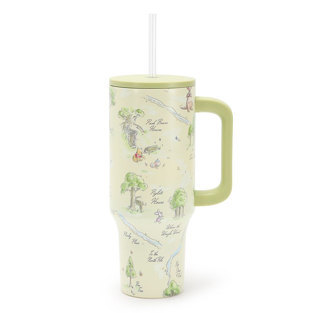 Winnie the Pooh Hundred Acre Wood Map Stainless Steel 40 oz. Tumbler with Straw
