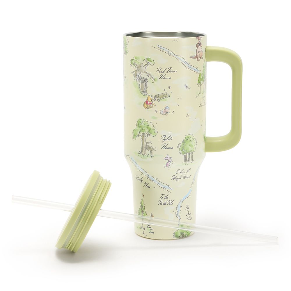 Winnie the Pooh Hundred Acre Wood Map Stainless Steel 40 oz. Tumbler with Straw