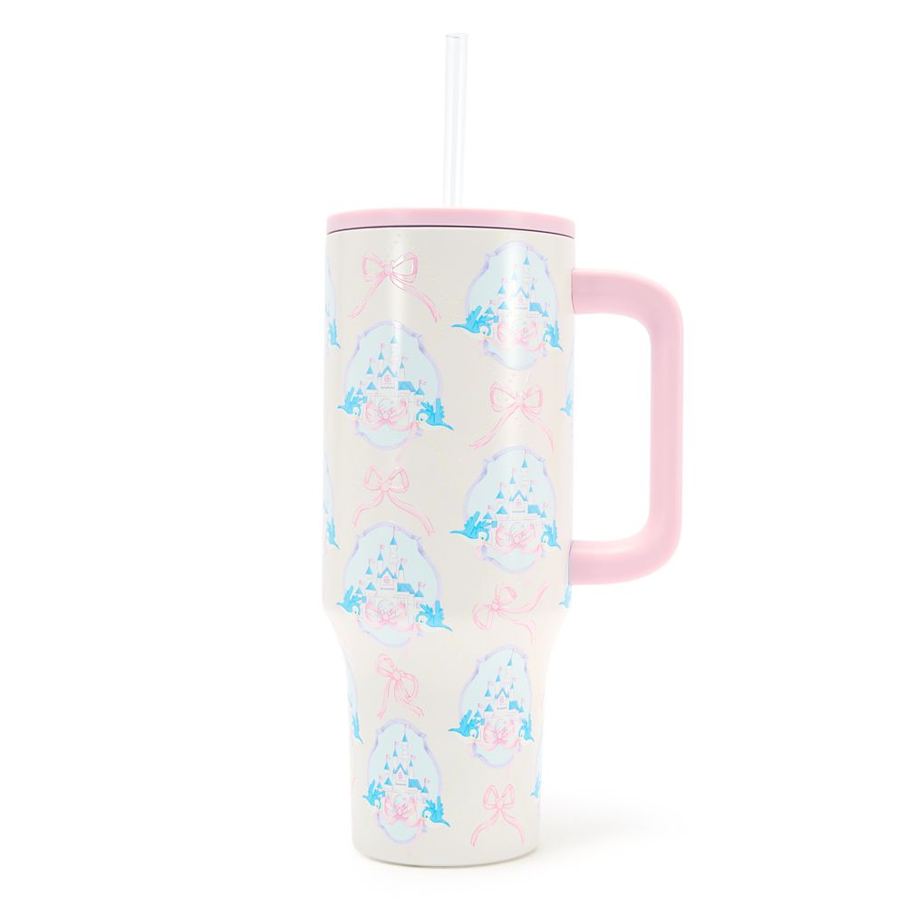 Fantasyland Castle Pattern Stainless Steel 40 oz. Tumbler with Straw