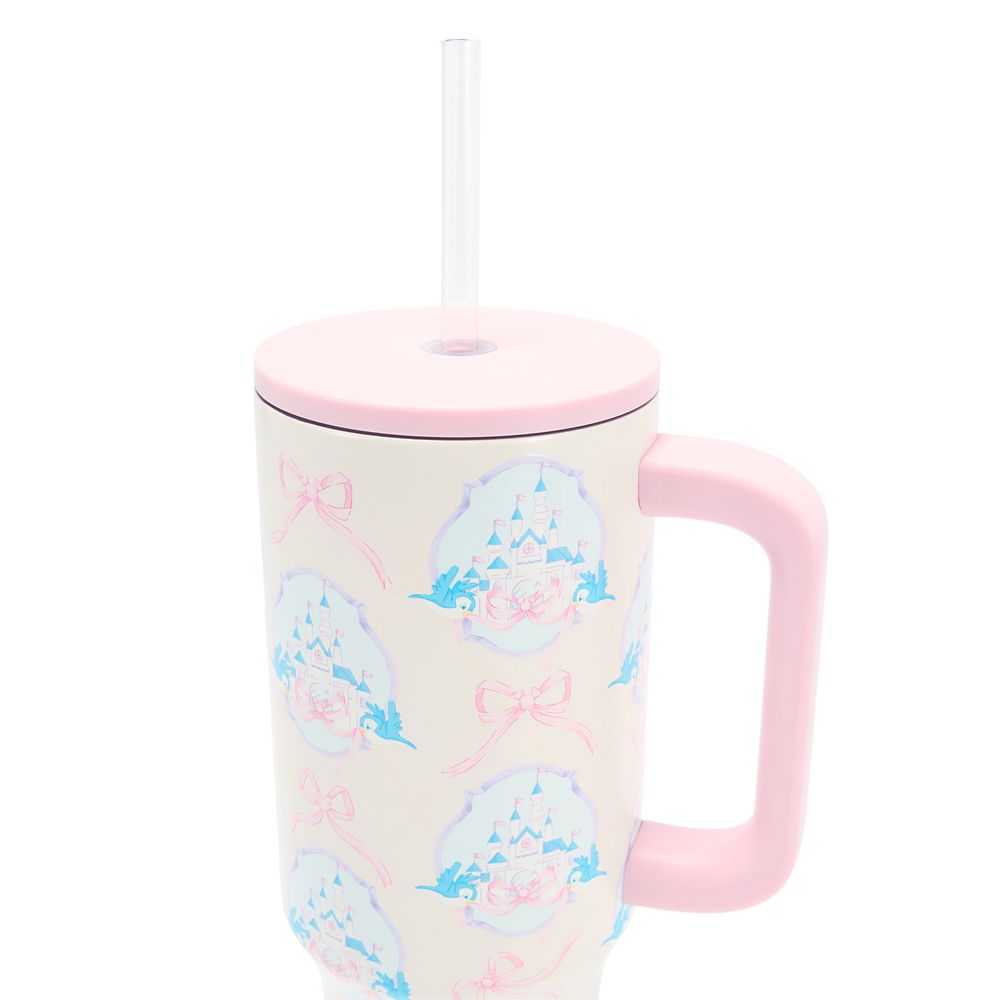 Fantasyland Castle Pattern Stainless Steel 40 oz. Tumbler with Straw