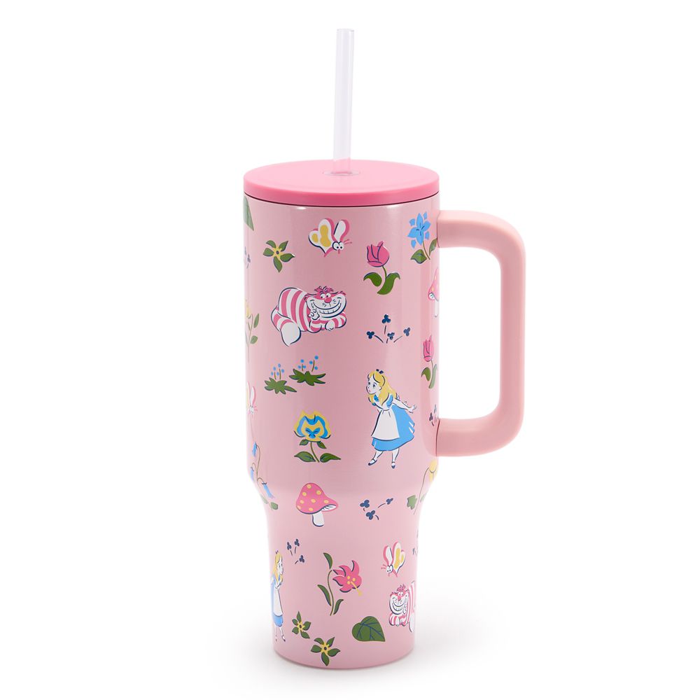 Alice in Wonderland Stainless Steel 40 oz. Tumbler with Straw