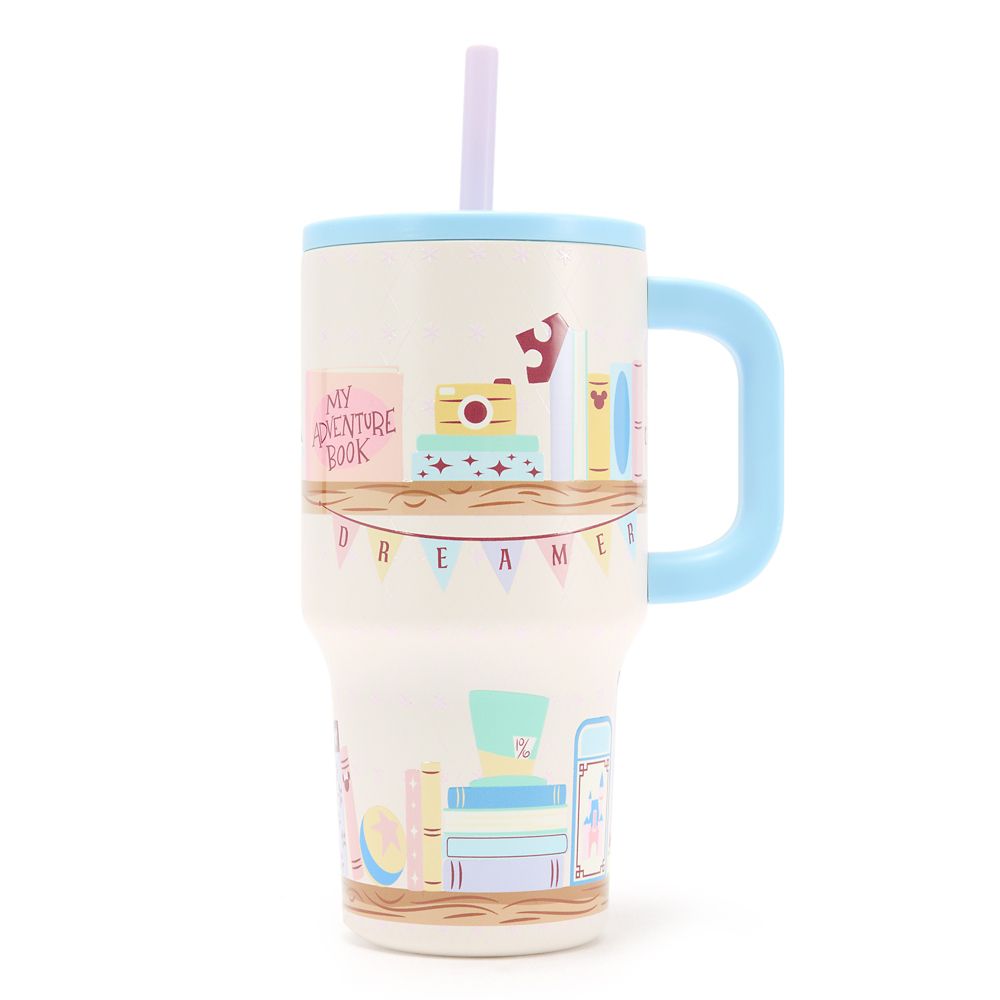 Disney Memorabilia Bookshelf Stainless Steel 20 oz. Tumbler with Straw