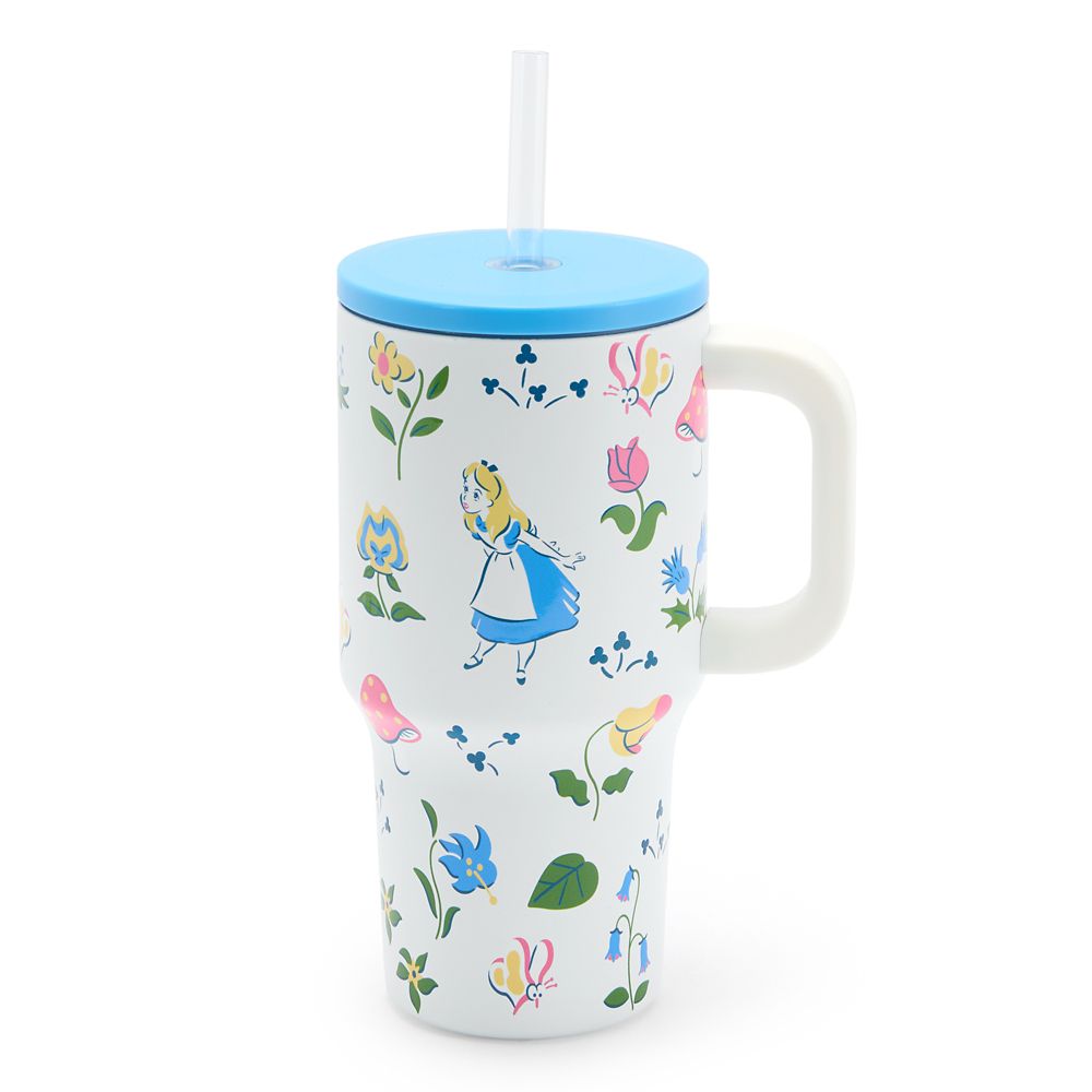Alice in Wonderland Stainless Steel 20 oz. Tumbler with Straw
