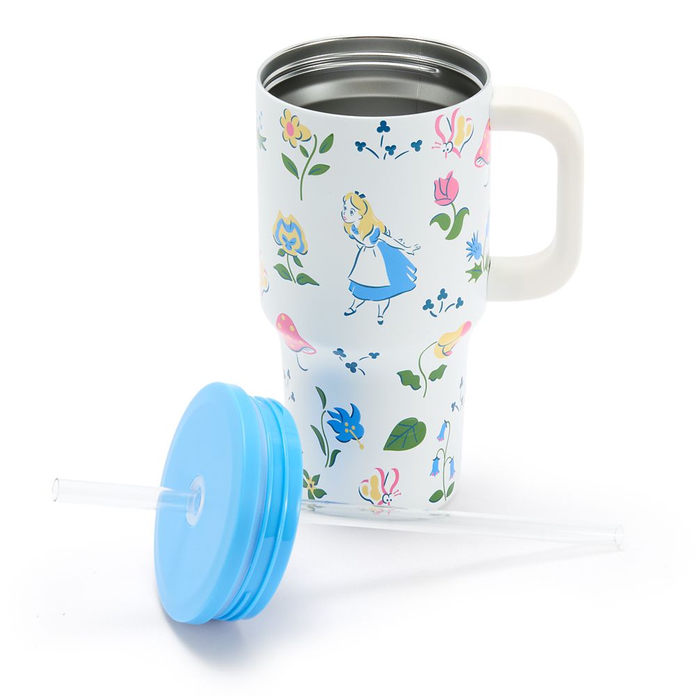 Alice in Wonderland Stainless Steel 20 oz. Tumbler with Straw