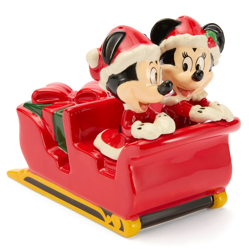 Santa Mickey and Minnie Mouse Salt and Pepper Shaker with Sleigh Set Official shopDisney