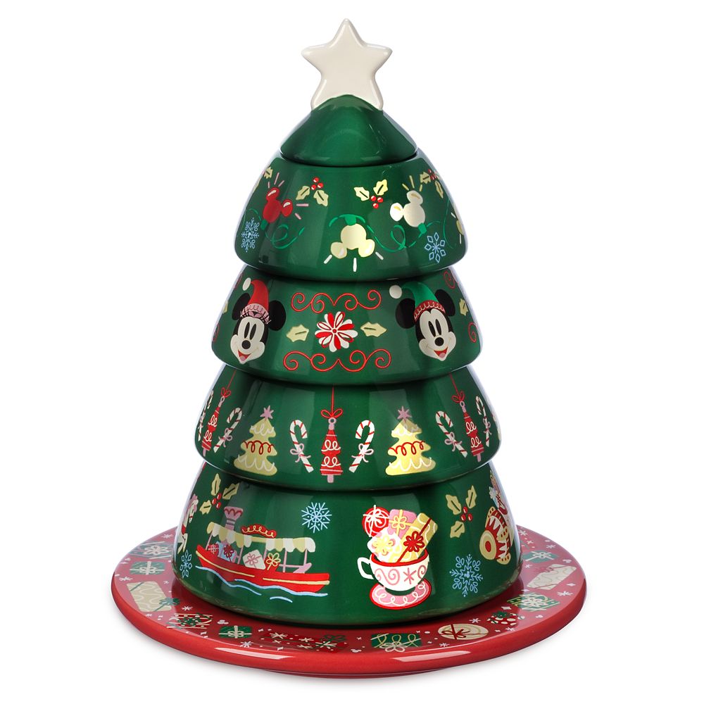 Mickey and Minnie Mouse Christmas Tree Stacking Measuring Cup Set