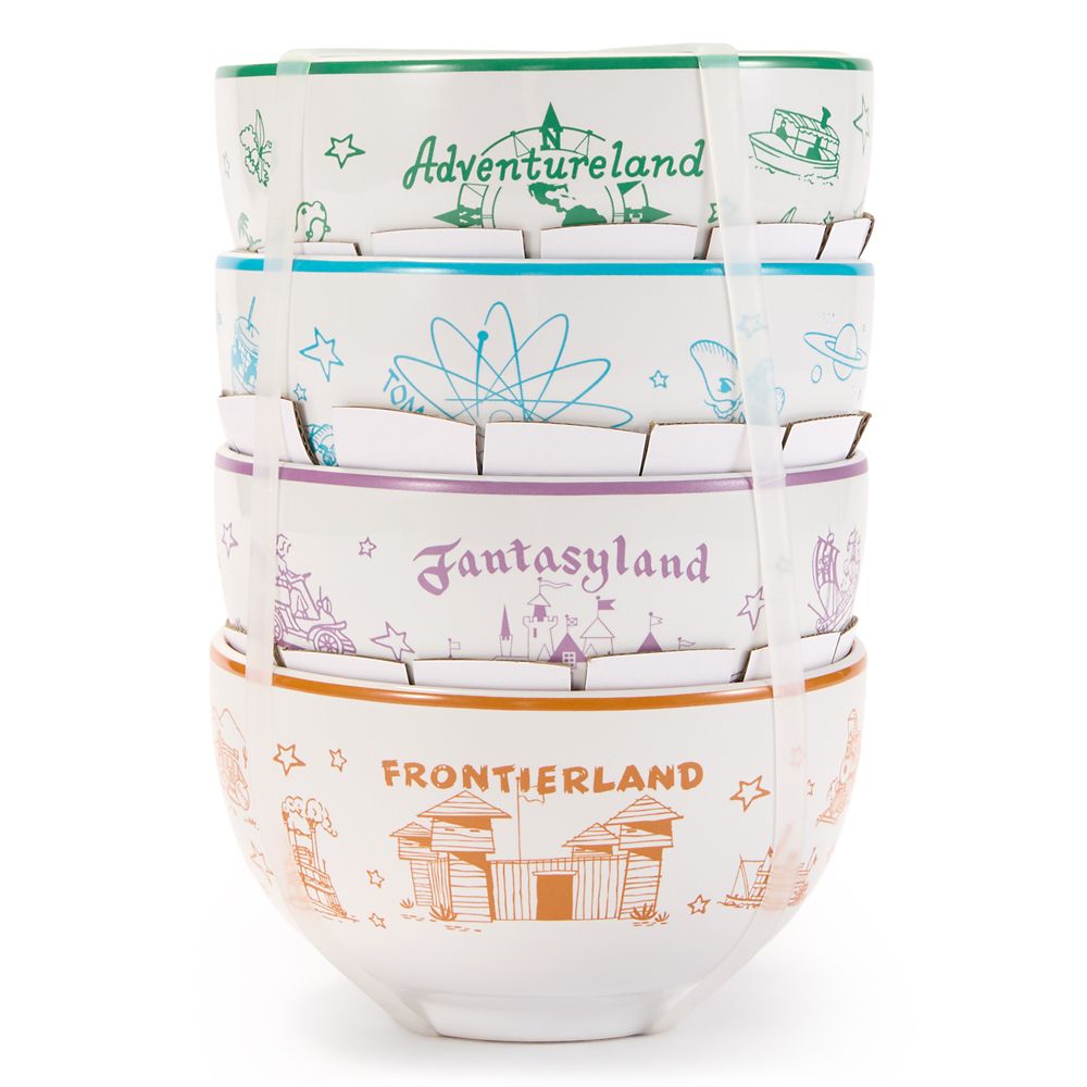 Disney Parks Vintage Maps Bowl Set