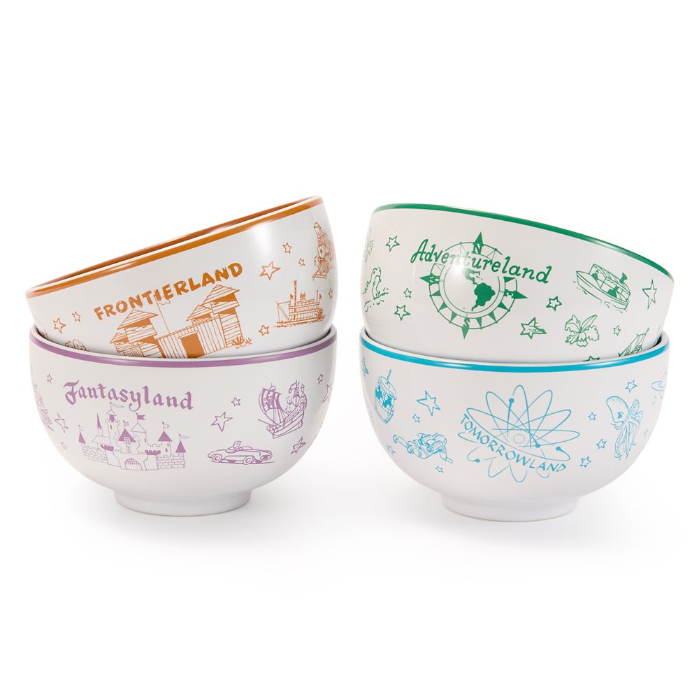 Disney Parks Vintage Maps Bowl Set