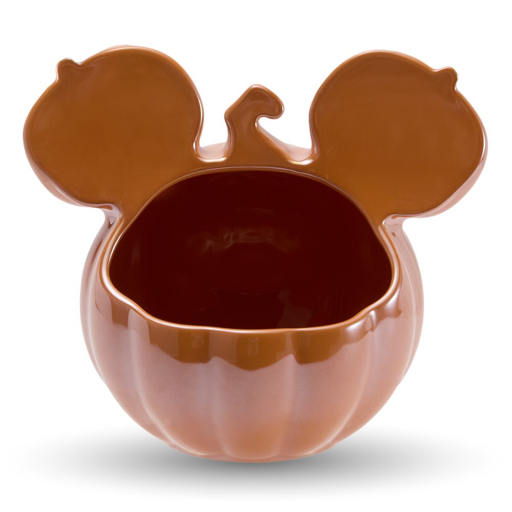 Mickey Mouse Jack-o'-Lantern Stoneware Halloween Candy Bowl