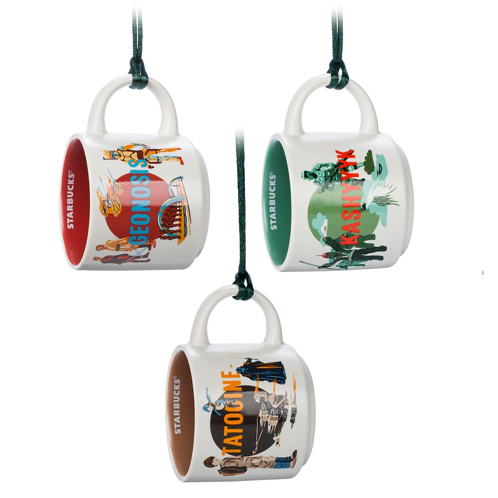 Tatooine, Kashyyyk and Geonosis Starbucks Mug Ornament Set Discovery Series Star Wars Official shopDisney