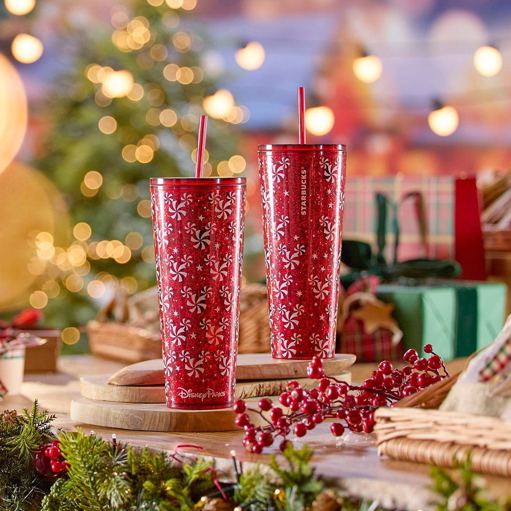 Mickey Mouse Icon Peppermint Swirl 24 oz. Starbucks&reg; Travel Tumbler with Straw &ndash; Disney Parks