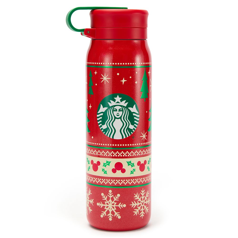 Disney Parks Holiday Fair Isle 20 oz. Stainless Steel Starbucks Water Bottle
