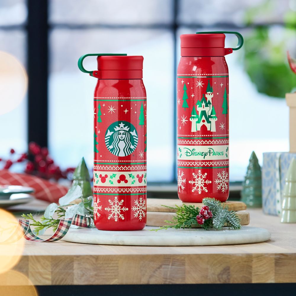 Disney Parks Holiday Fair Isle 20 oz. Stainless Steel Starbucks&reg; Water Bottle