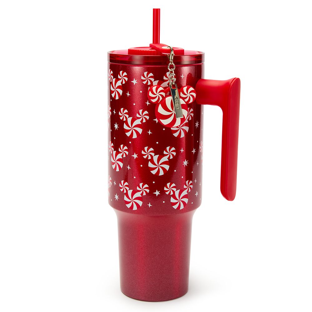 Mickey Mouse Icon Peppermint Swirl 40 oz. Starbucks® Stainless Steel Travel Tumbler with Charm