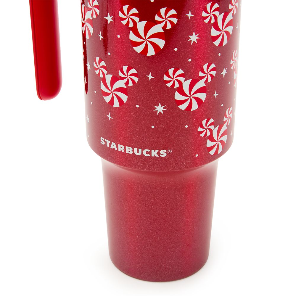 Mickey Mouse Icon Peppermint Swirl 40 oz. Starbucks® Stainless Steel Travel Tumbler with Charm