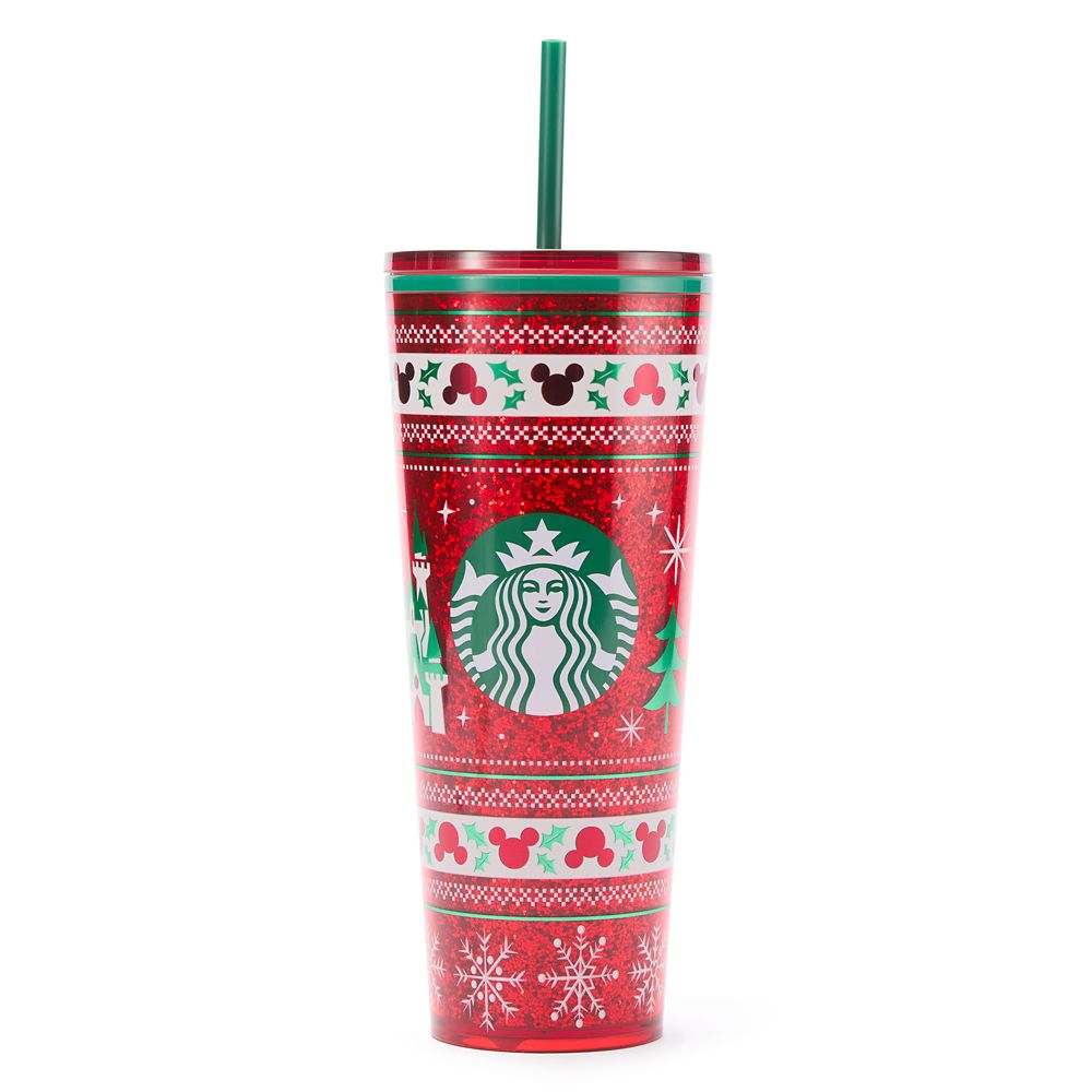 Walt Disney World Holiday Fair Isle 24 oz. Starbucks Travel Tumbler with Straw