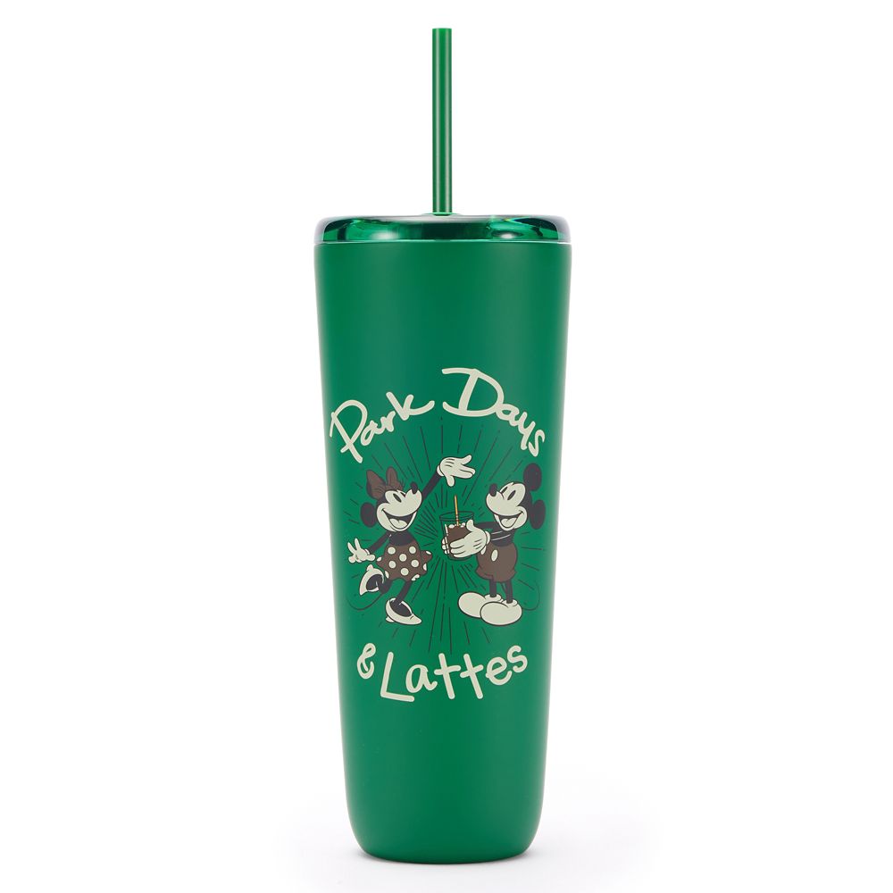 Mickey and Minnie Mouse 24 oz. Starbucks&reg; Stainless Steel Tumbler with Straw