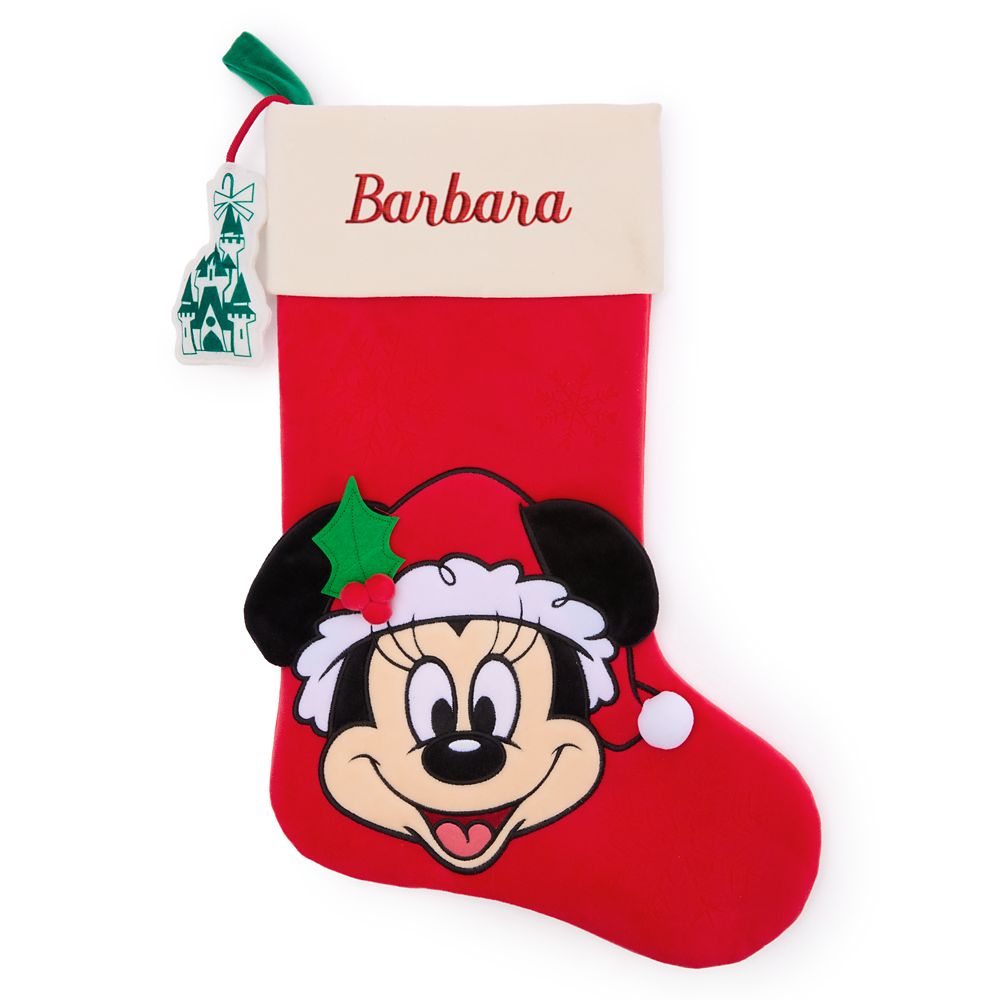 Santa Minnie Mouse Holiday Stocking  Personalized Official shopDisney