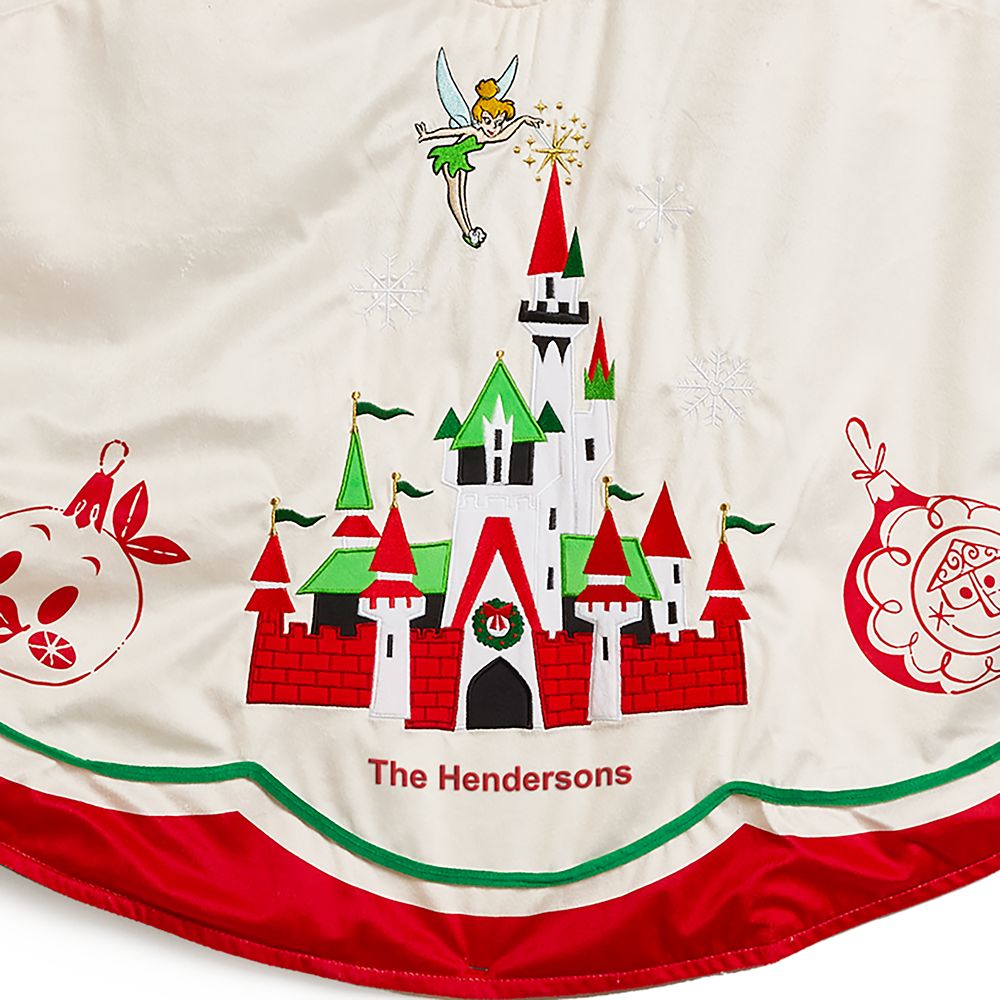 Tinker Bell and Fantasyland Castle Holiday Tree Skirt &ndash; Personalized