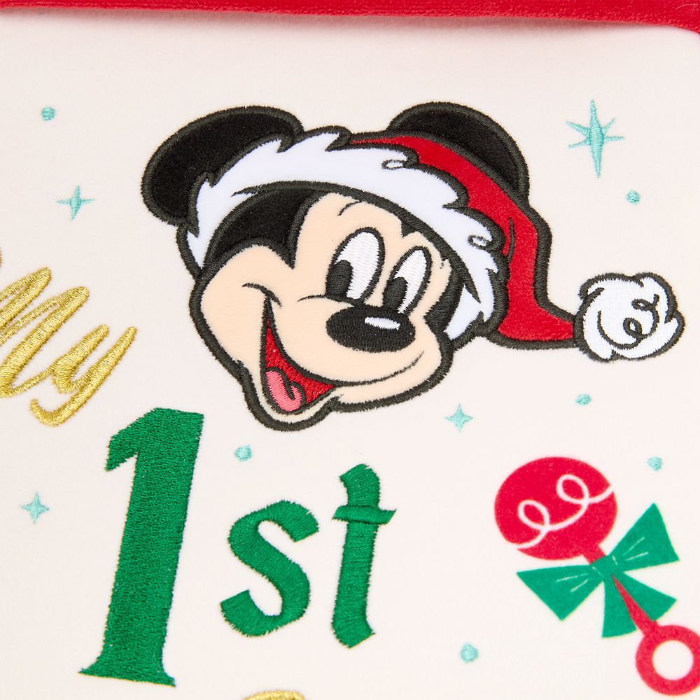 Santa Mickey Mouse and Minnie Mouse ''My 1st Christmas'' Holiday Stocking for Baby