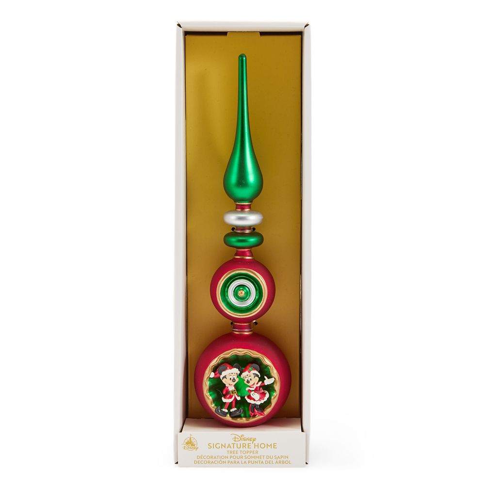Santa Mickey and Minnie Mouse Christmas Tree Topper