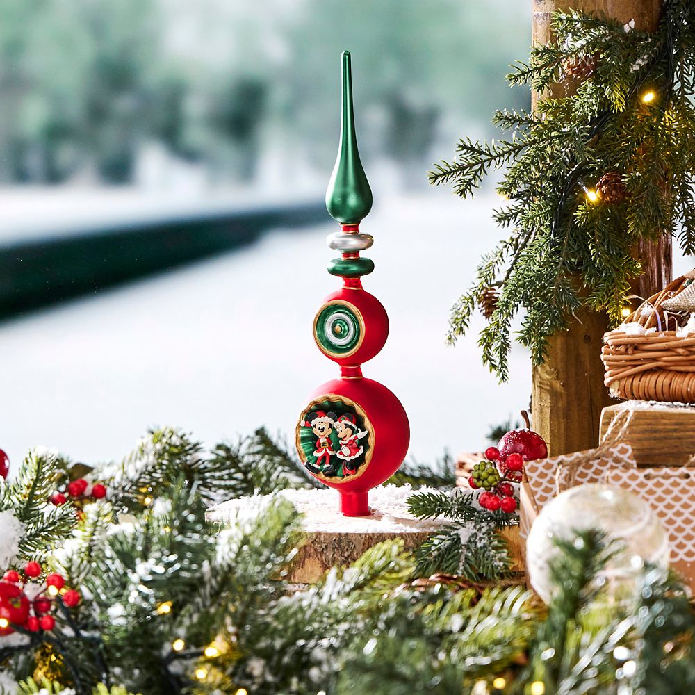 Santa Mickey and Minnie Mouse Christmas Tree Topper