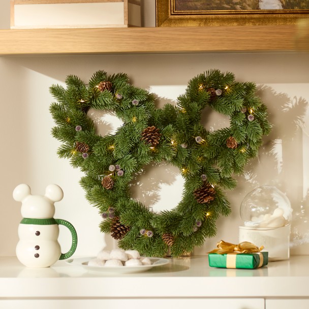 Mickey Mouse Icon Light-Up Holiday Wreath | Disney Store Mickey Mouse Icon Light-Up Holiday Wreath | Disney Store