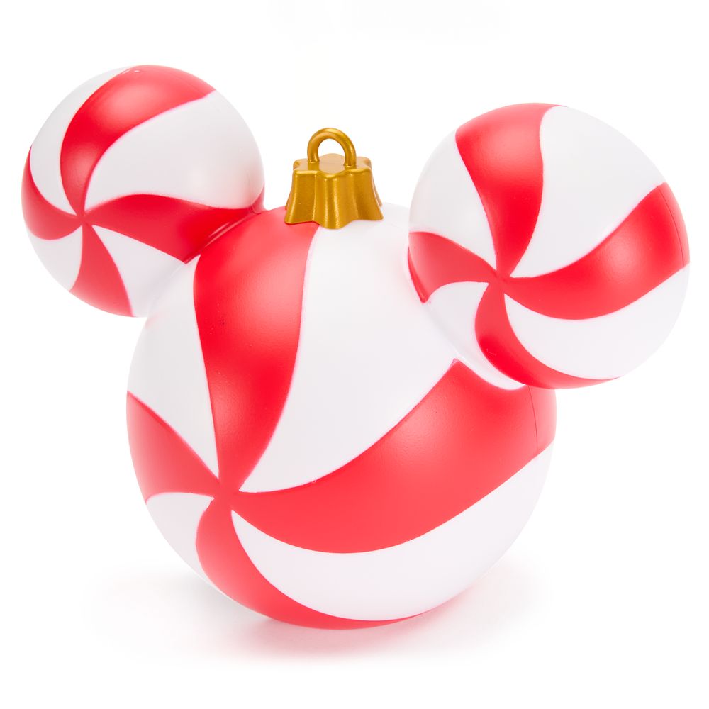 Mickey Mouse Icon Peppermint Swirl Light-Up Ornament - Small 5 1/2''