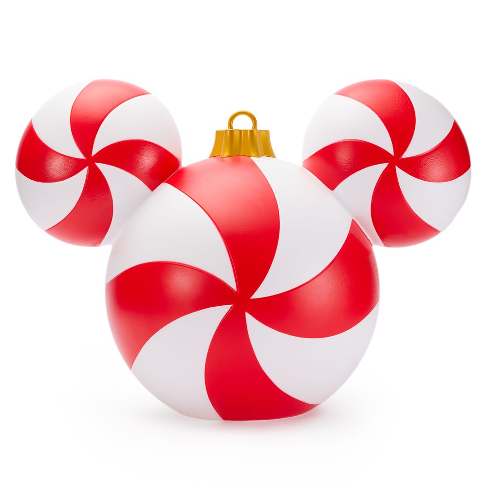 Mickey Mouse Icon Peppermint Swirl Light-Up Ornament &ndash; Large 18''