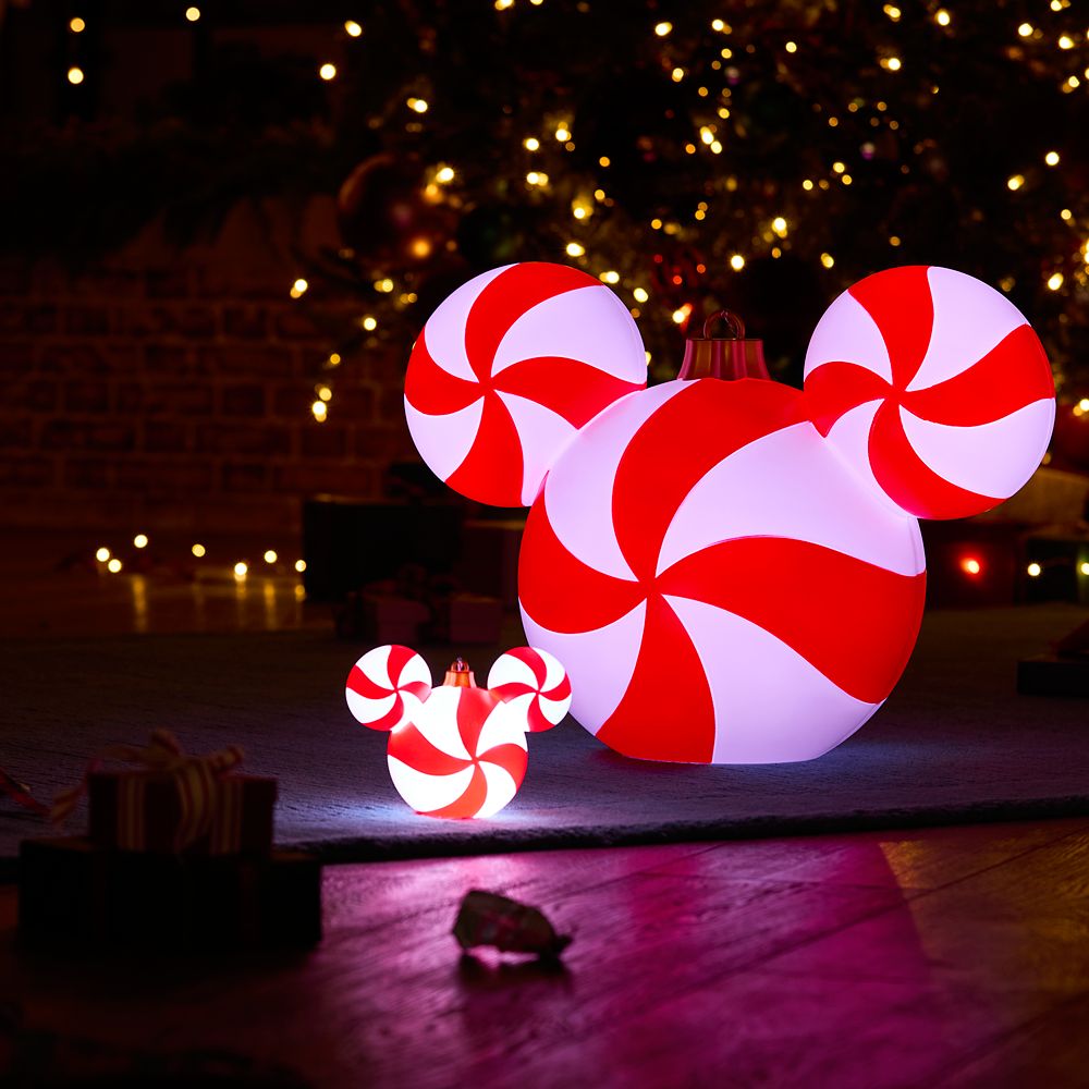 Mickey Mouse Icon Peppermint Swirl Light-Up Ornament &ndash; Large 18''