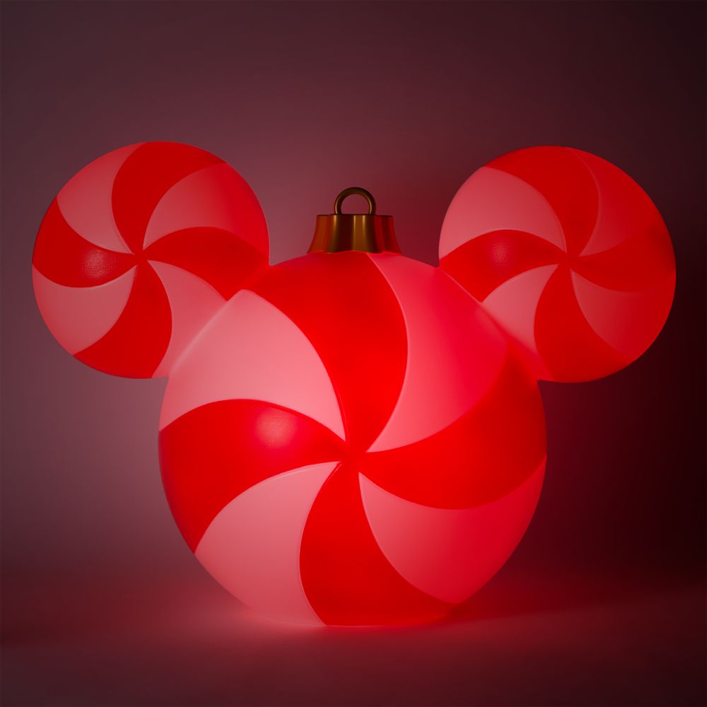 Mickey Mouse Icon Peppermint Swirl Light-Up Ornament &ndash; Large 18''