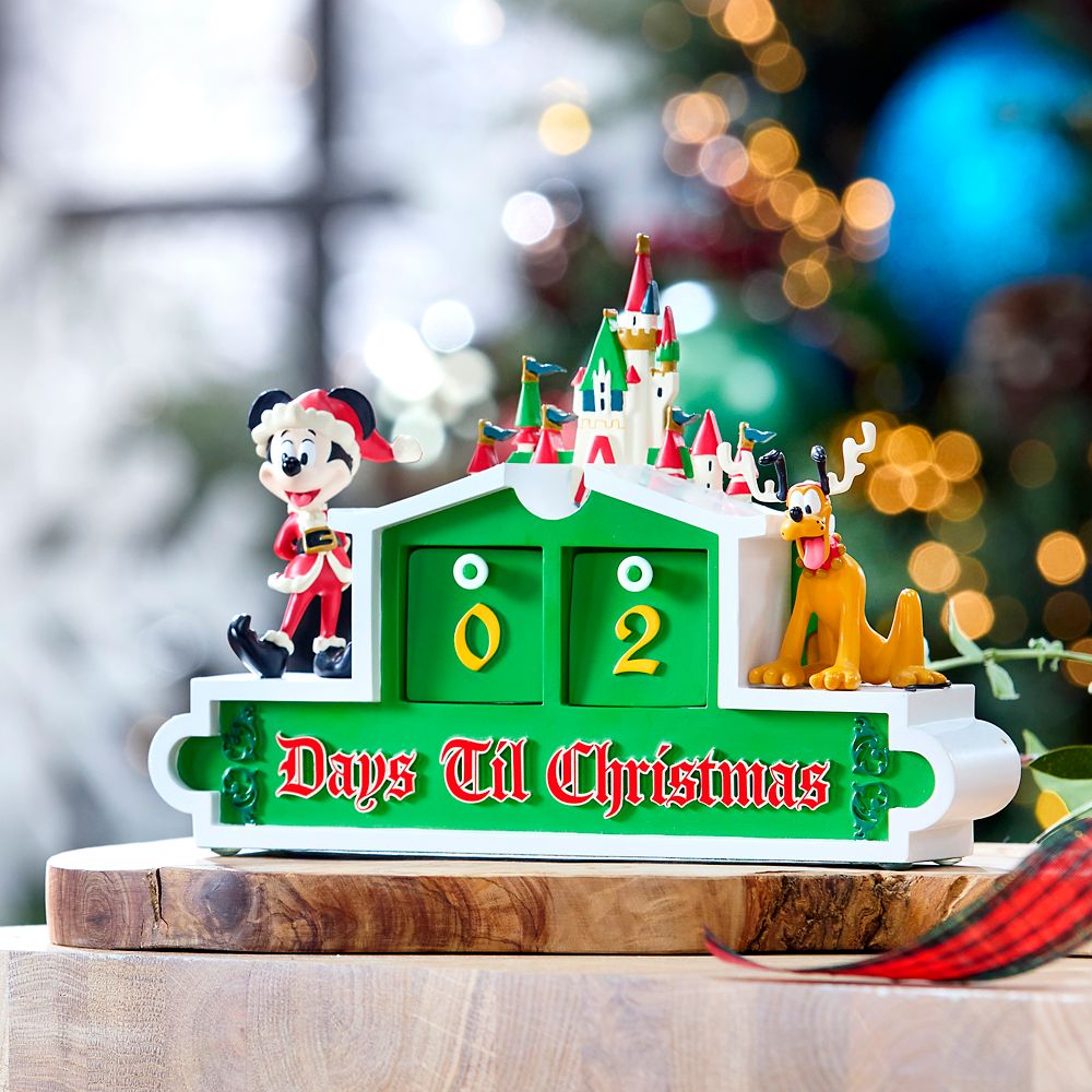 Santa Mickey Mouse and Pluto Holiday Fantasyland Castle Countdown Calendar Figure