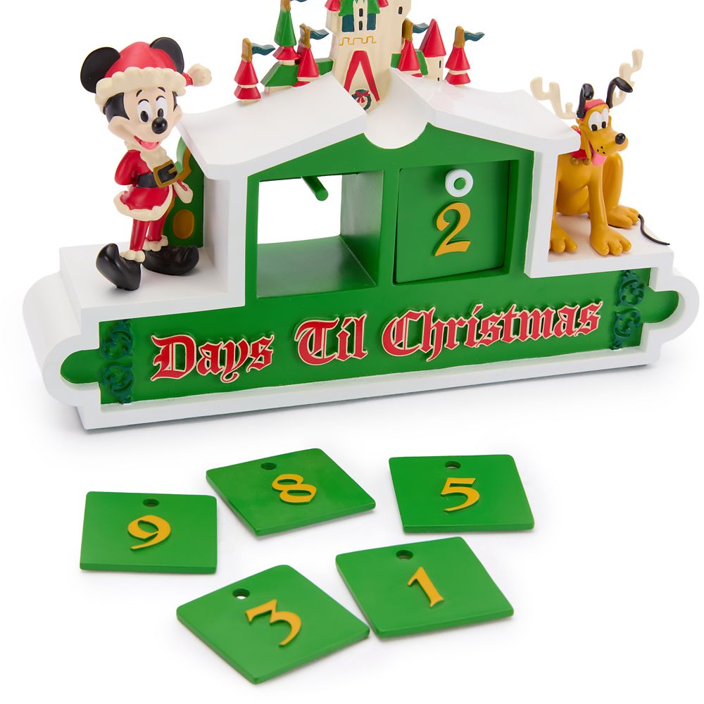 Santa Mickey Mouse and Pluto Holiday Fantasyland Castle Countdown Calendar Figure