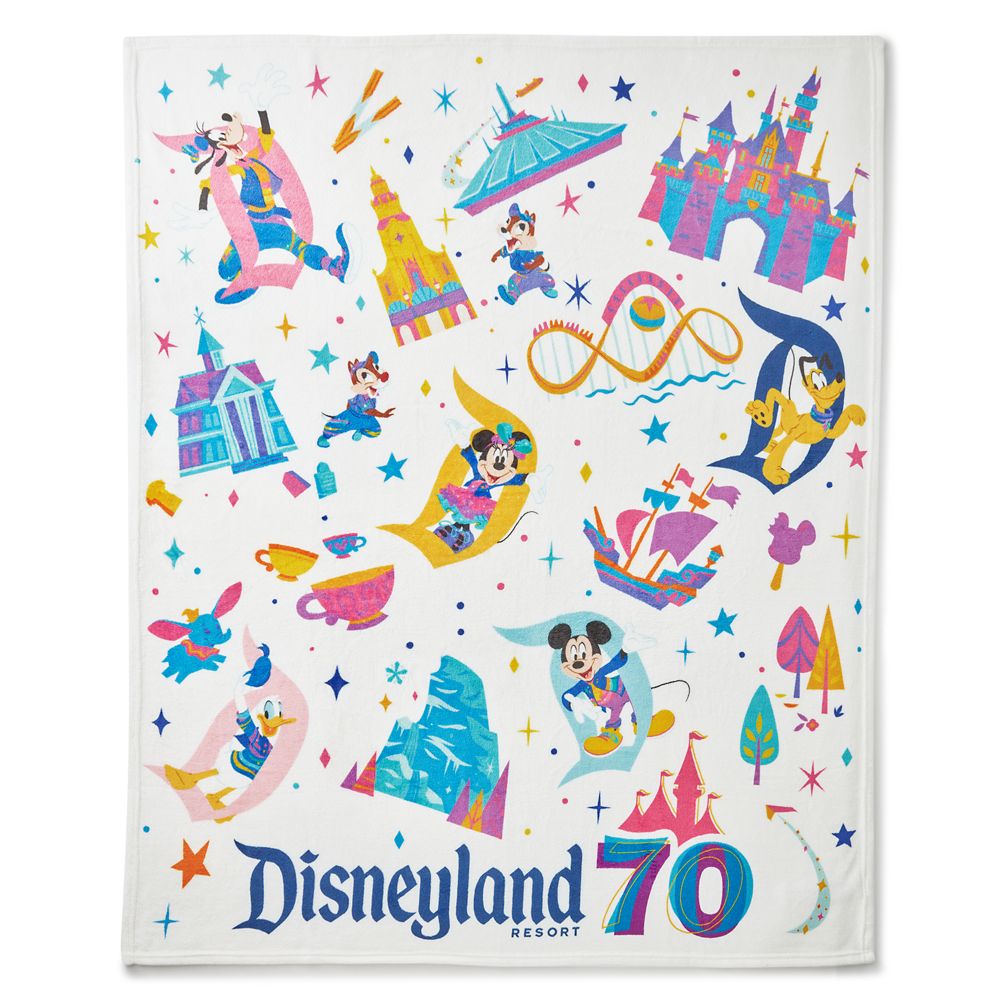 Mickey Mouse and Friends Throw Blanket Disneyland 70th Anniversary
