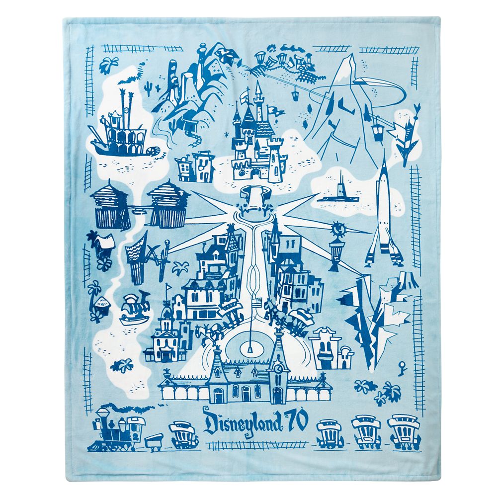 Disneyland Map Throw Blanket  Disneyland 70th Anniversary
