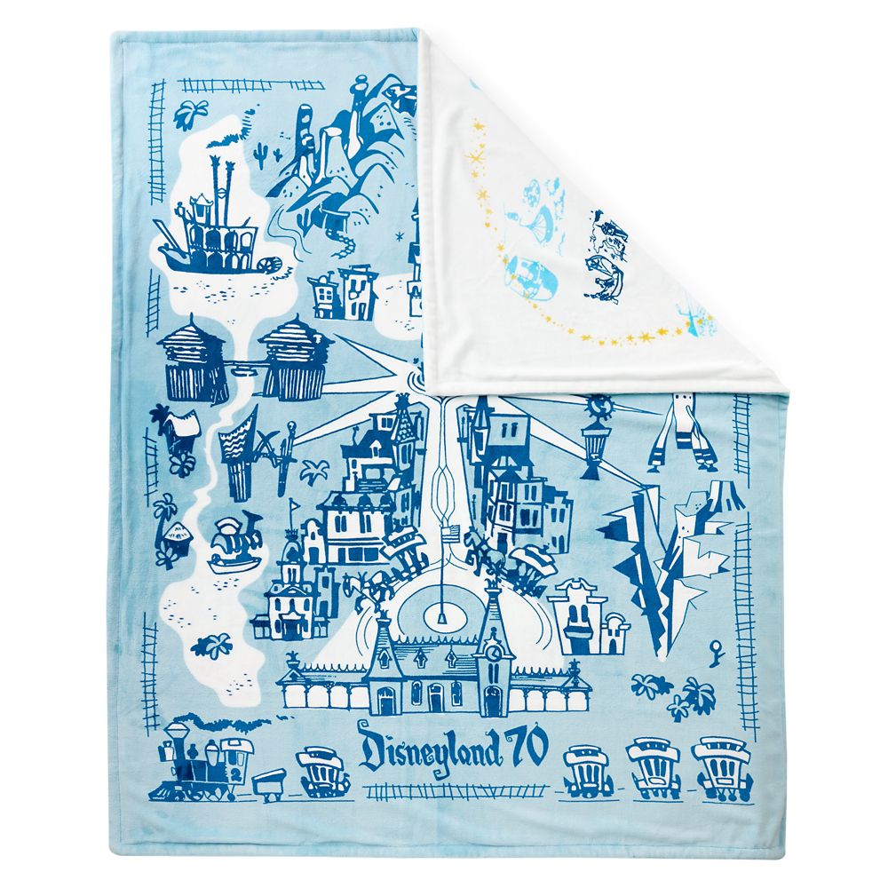 Disneyland Map Throw Blanket - Disneyland 70th Anniversary