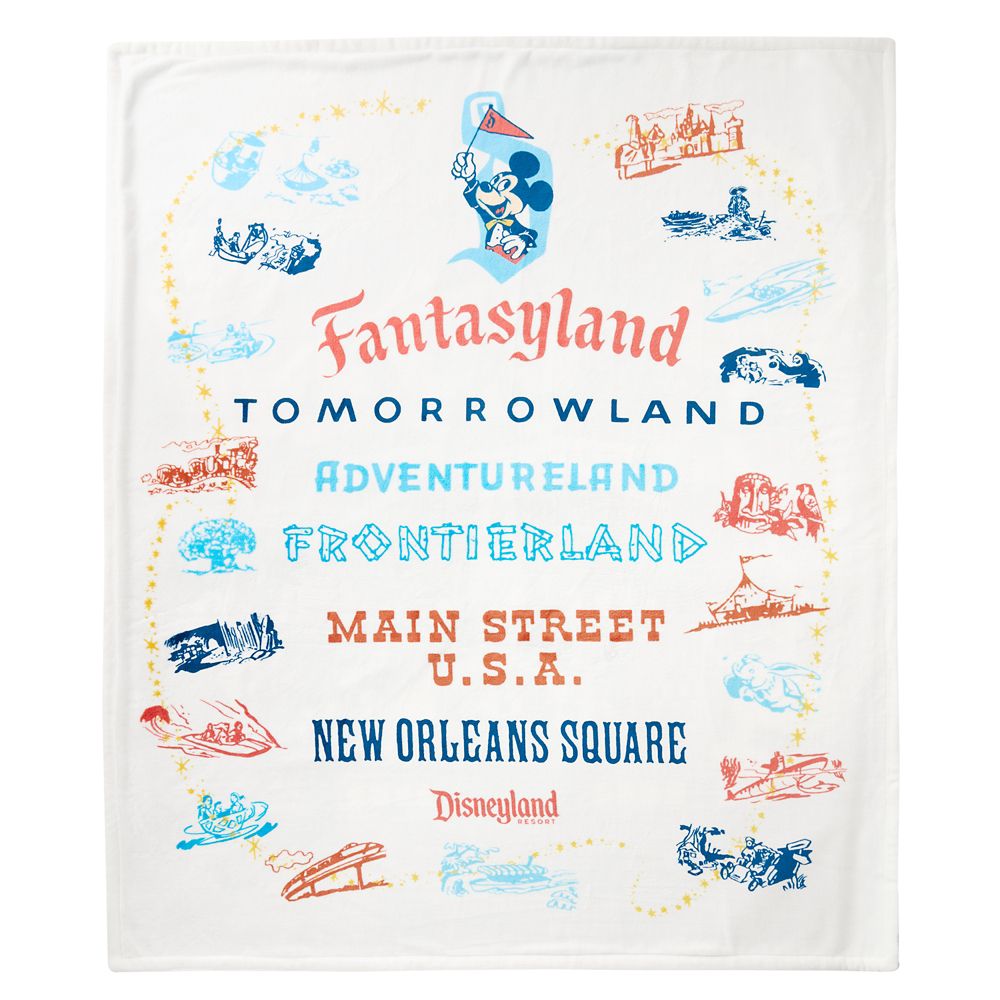 Disneyland Map Throw Blanket - Disneyland 70th Anniversary