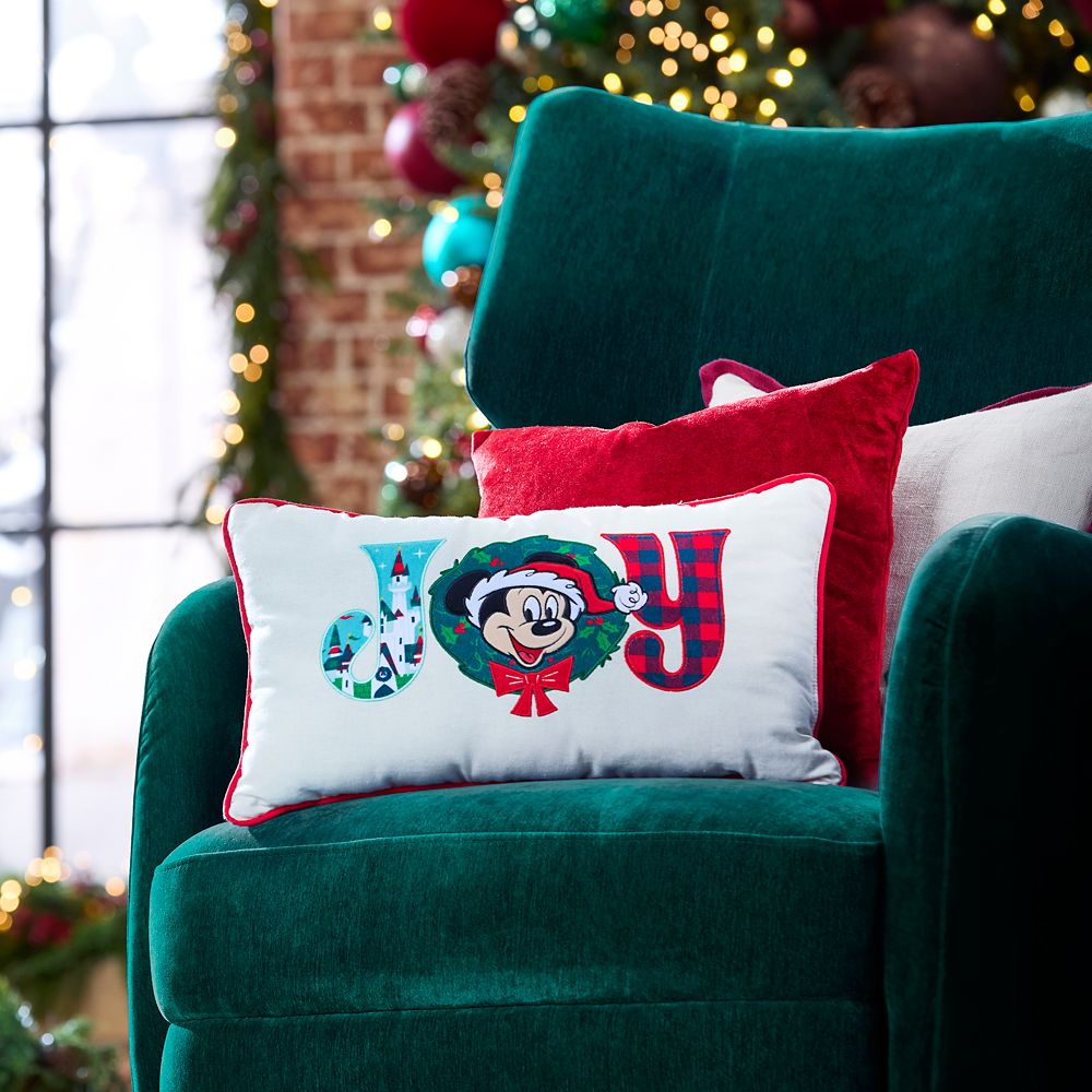 Mickey Mouse Holiday ''Joy'' Throw Pillow